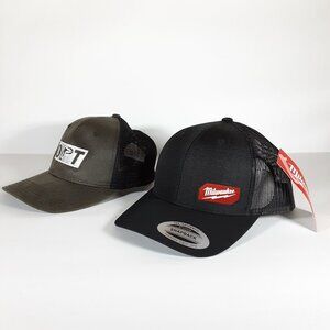 MILWAUKEE GRIDIRON SNAPBACK BLACK TRUCKER HAT W/ BONUS OPT HAT BRAND NEW W/TAG